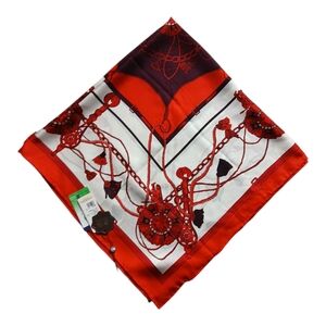 Que‎ Red and White Geometric Scarf